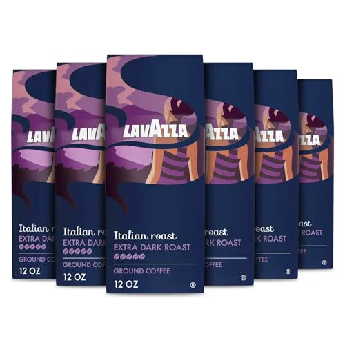 Genuine Italian Roast Ground Coffee 6 Bags of 12oz 72 Ounce Lightweight