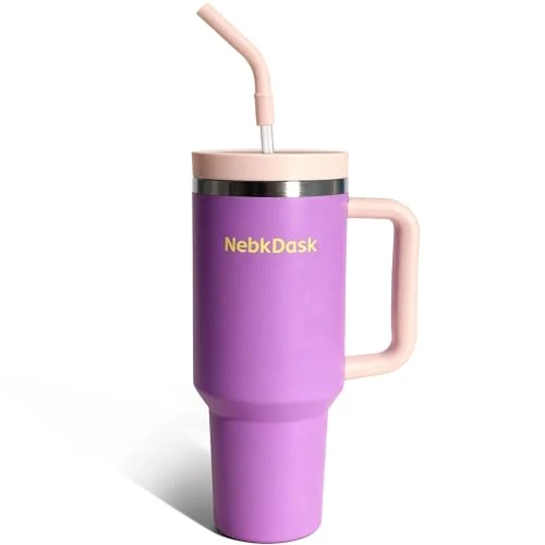 Eco-Friendly 40 oz Tumbler with Handle and Straw Traditional
