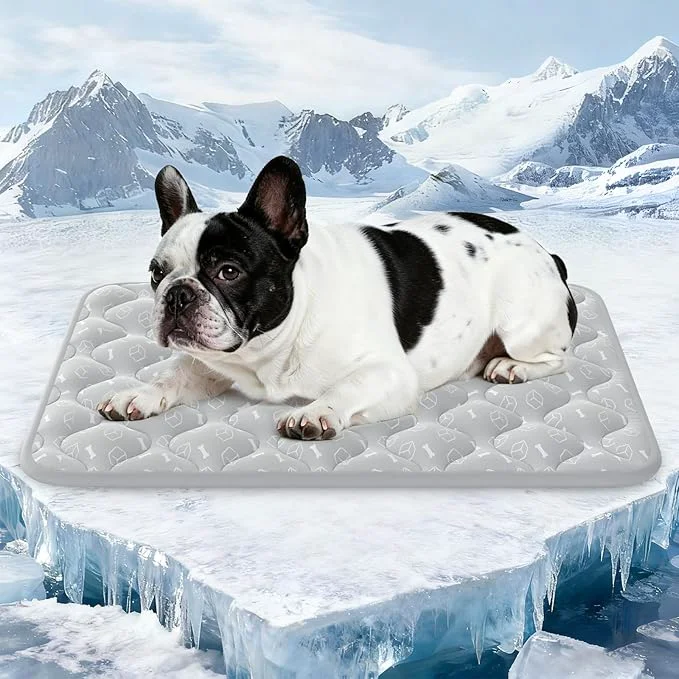 Certified Rywell Dog Cooling Mat 2.0 – Elegant Grey Edition 30 20 Thickened Cooling Pad for Dogs Internal Waterproof Endothermic Color-Changing Arc-Chill Cool Fiber Q-Max 0.5 for Summer ComfortAbout ThisOverview User-Friendly