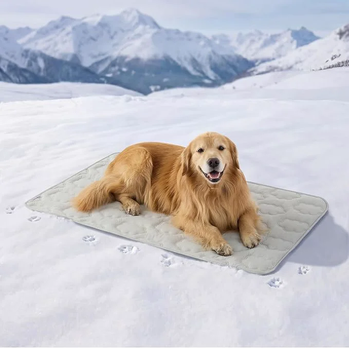 Stylish LE SURE Dog Cooling Mat for Extra Large Dogs -Q-Max 0.5 XXL Breathable Thin Cool Crate Pad with Chill Cold Fiber and Mesh Base Design Portable Washable Pet Kennel Mat for Summer 48×30 GreyAbout ThisOverview Innovative