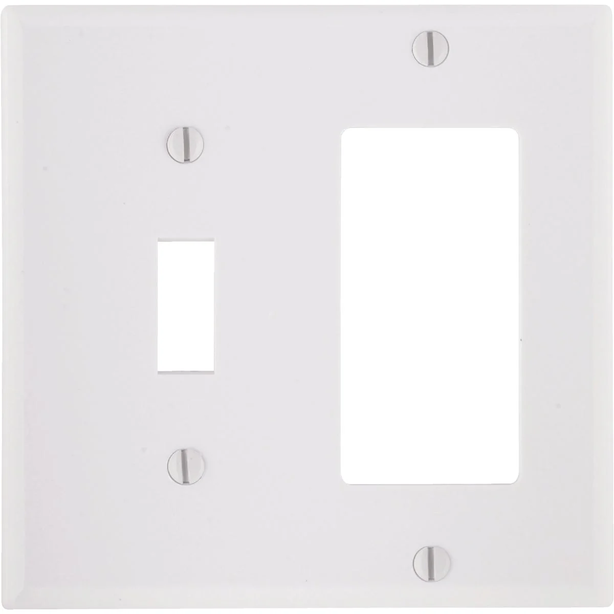 Fine Crafted Leviton Decora 2-Gang Thermoset Single Toggle Rocker Wall Plate White Natural
