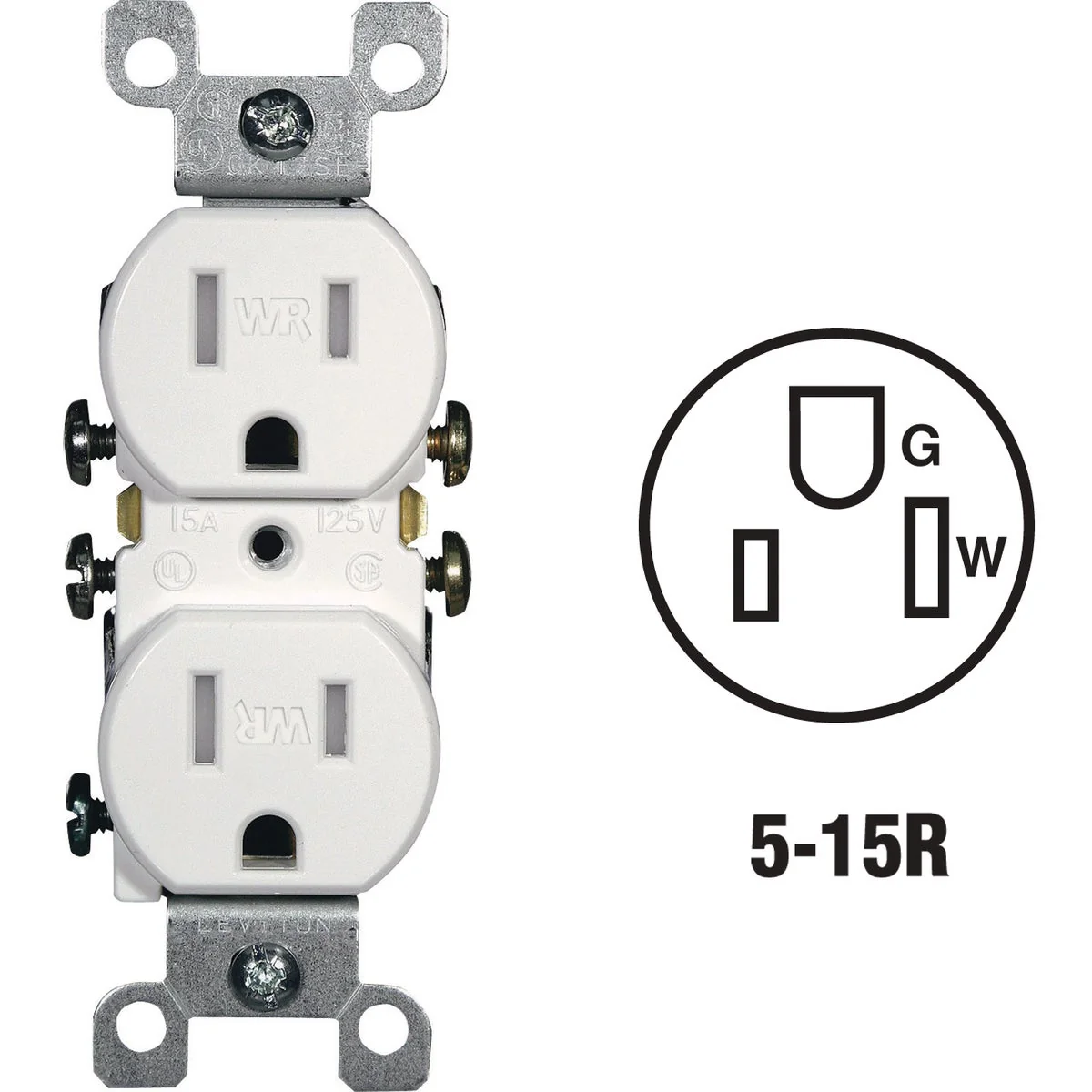 Sophisticated Leviton 15A White Tamper Weather Resistant Residential Grade 5-15R Duplex Outlet Fine