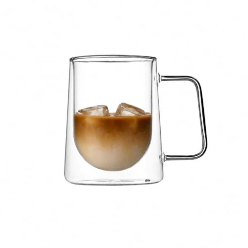 Fine Crafted Glass Espresso Cups 12 Count 10 Ounces Borosilicate Double Wall Glass Coffee Mugs Insulated Clear Tea Drinkware for Hot or Cold Beverages Clean