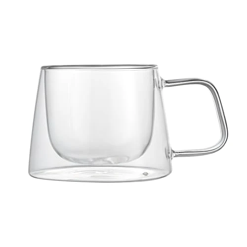 Dependable Glass Espresso Cups 12 Count 7 Ounces Borosilicate Double Wall Glass Coffee Mugs Insulated Clear Tea Drinkware for Hot or Cold Beverages Trusted