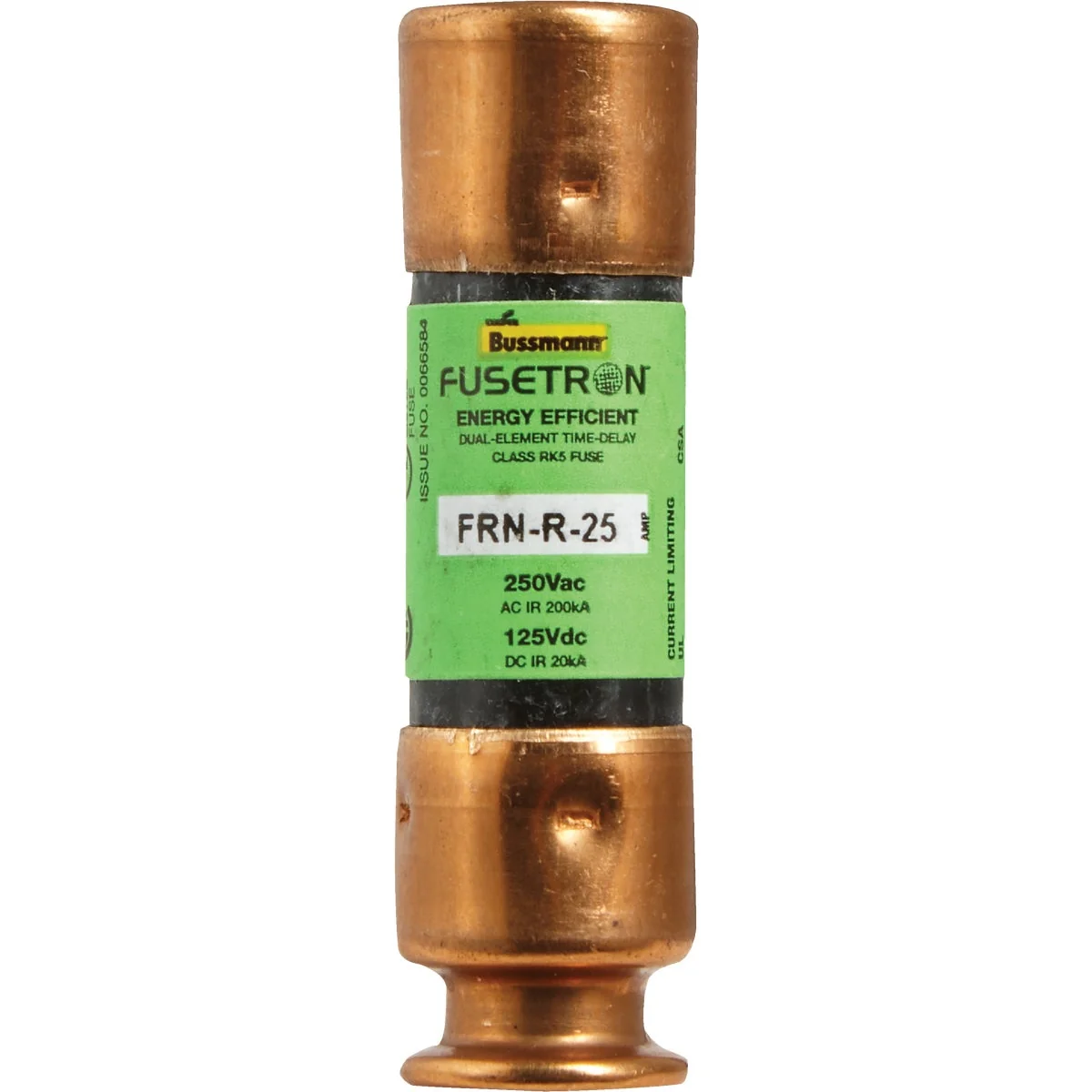 Superior Bussmann 25A FRN-R Cartridge Heavy-Duty Time Delay Cartridge Fuse Natural
