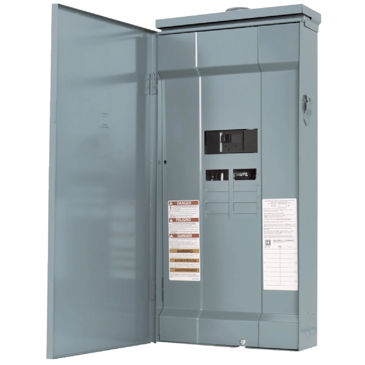 Minimalist Square D Homeline 200A 8-Space 16-Circuit Raintight Main Breaker Plug-on Neutral Load Center with Feed-Through Lugs World-Class