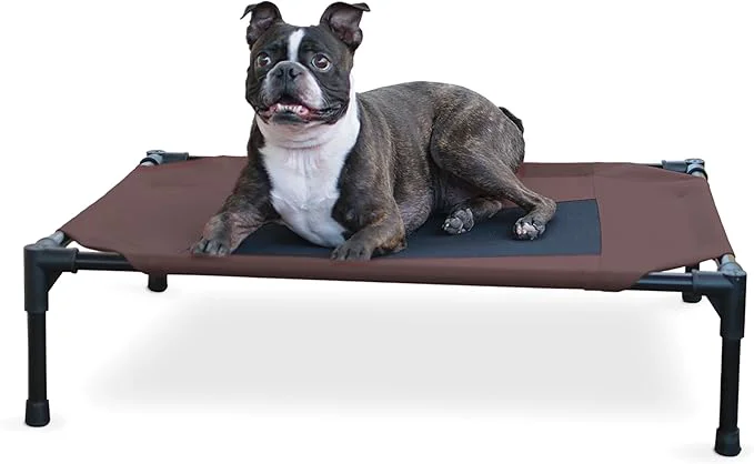 Artisan K H Pet Products Outdoor d Dog Cot Breathable Cooling d Cot Hammock Pet Bed for Medium Dogs Washable Mesh Cover Raised Metal Frame Collapsible Portable – Medium 32 X 25 ChocolateAbout ThisOverview Verified