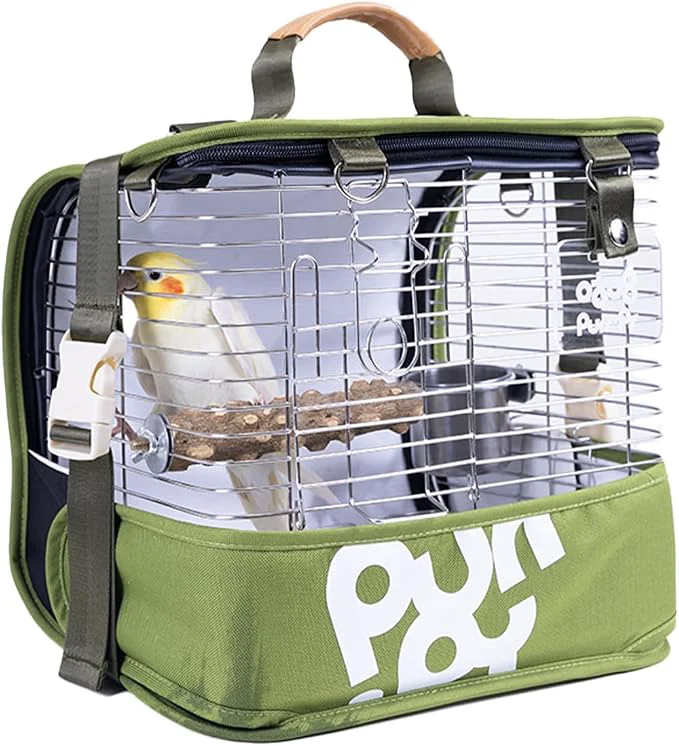 Long-Lasting Bird Carrier Travel Cage 12in Small Bird Cage 4 in 1 Bird Backpack Effective