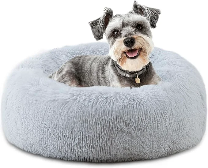 Crafted ELSKER HOME Calming Dog Cat Bed Donut Washable Warming Soft Round 23 inches Dog Beds for Small Dogs Anti-Anxiety Fluffy Plush Cushion Bed Fits up to 25 lbs PetsAbout ThisOverview Smooth