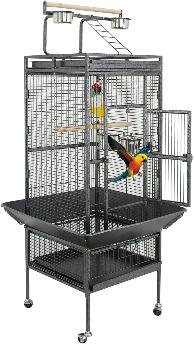 Powerful ZENY 61-inch Playtop Parrot Bird Cages Wrought Iron Large Birdcage Efficient