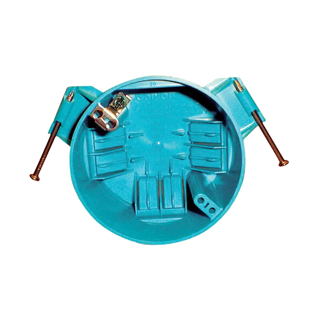 Original Design Carlon 50 Lb. Rating Nail On PVC Molded Ceiling Box with Grounding Lug Exceptional