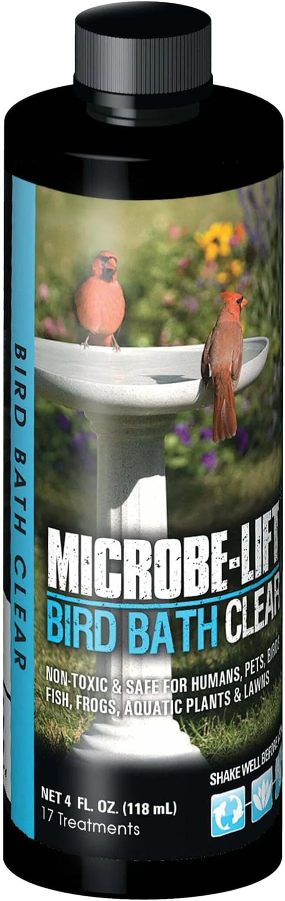 First-Class Microbe-Lift Bird Bath Clear Two-in-One Water Cleaner – 4 Oz – Safe Recyclable