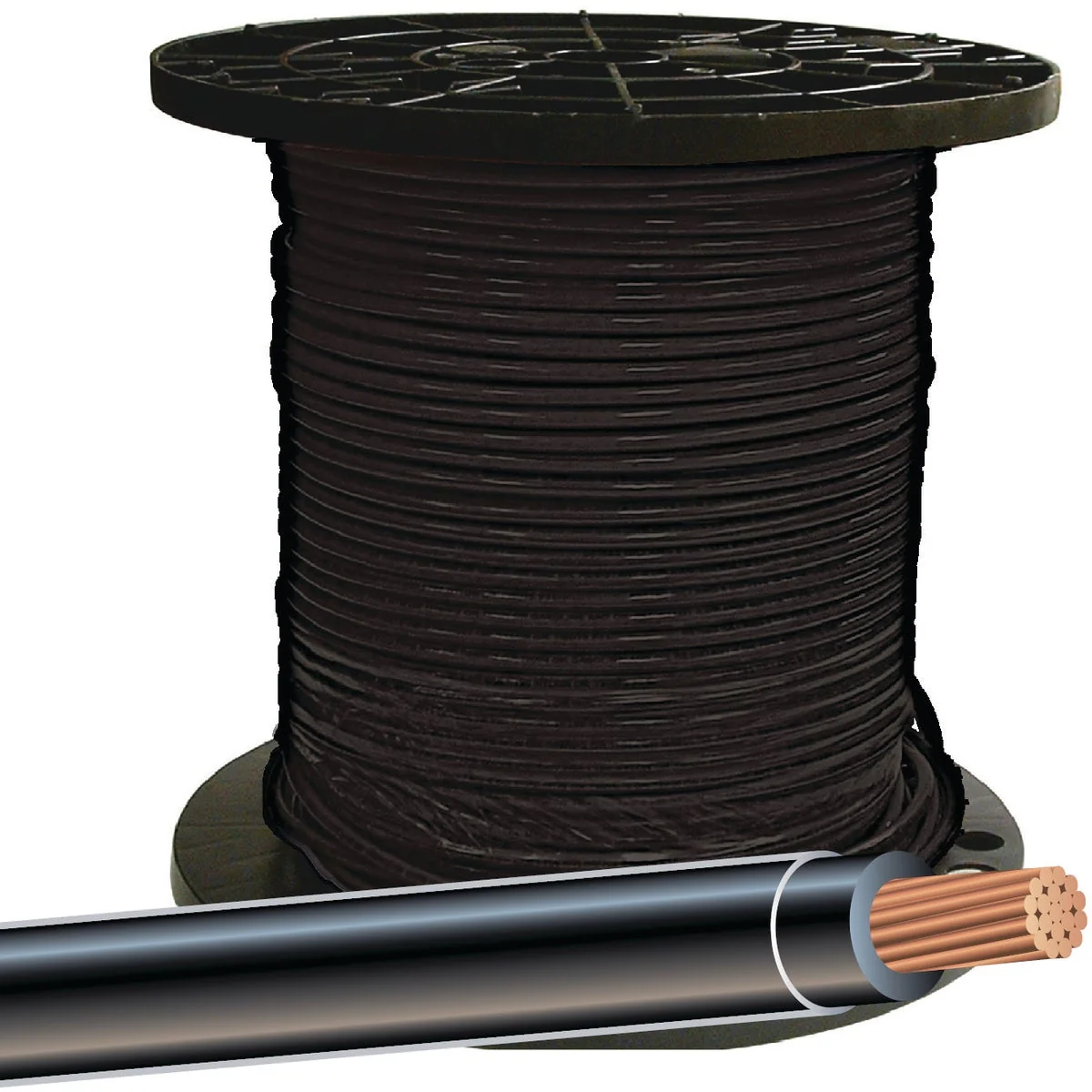 Natural Southwire 500 Ft. 6 AWG Stranded Black THHN Electrical Wire Contemporary