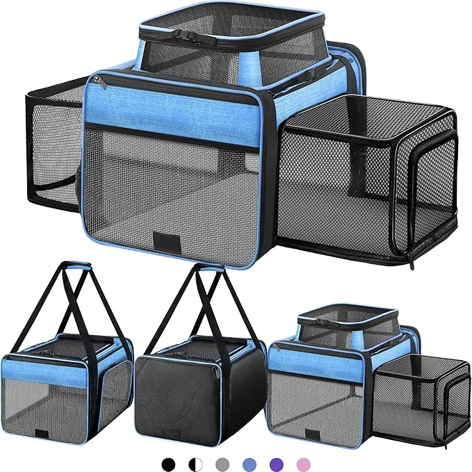 Specialty Top and 2 Sides Expandable Cat Carrier 18x11x11 TSA Airline Dog Clean