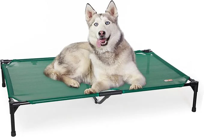 Enhanced K H Pet Products Outdoor d Dog Cot Cooling Raised Bed with Waterproof Breathable Mesh for Large Dogs Portable Pet Bed with Heavy-Duty Metal Frame Oversized Hammock Style – Extra-Large GreenAbout ThisOverview Top-Quality