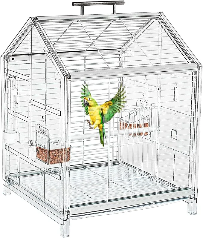 First-Class 20.5 inch Small Bird Cage Parrot Cage Portable Bird Carrier Travel Carrier Relaxed