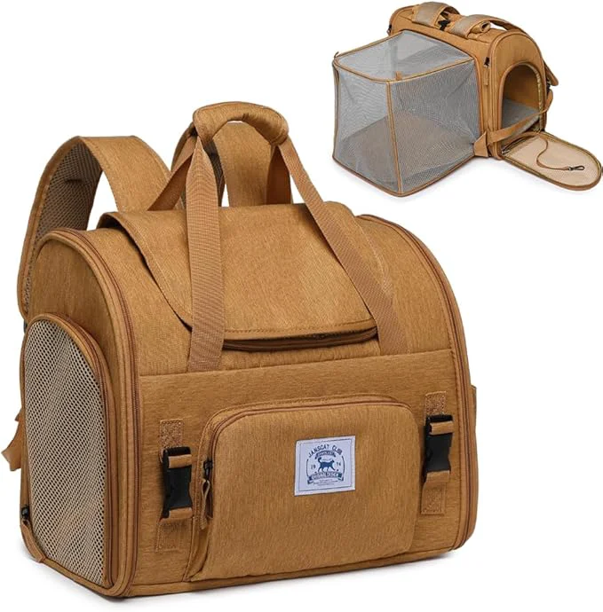 Casual Pet Backpack Carrier for Small Dogs Medium Cats Breathable and Collapsible Premium Material