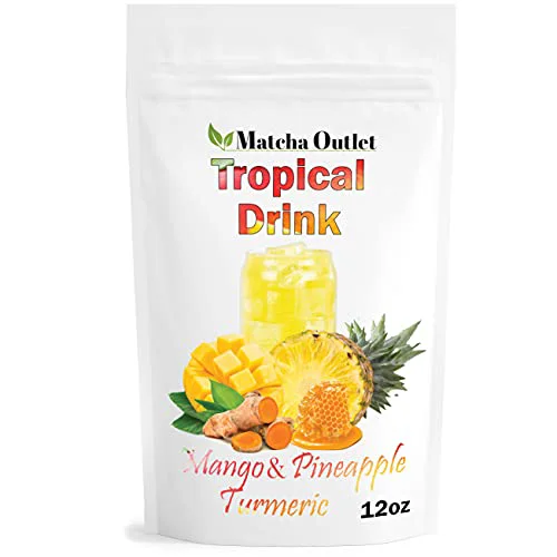 Functional Tropical Drink Mango Pineapple Turmeric Honey Natural Refresher with Marigold Extract 12oz Great for Loaded Tea Bubble Tea 12 Ounce Easy-to-Use