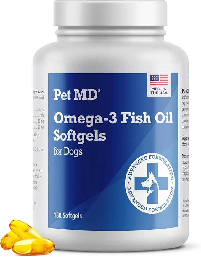 Practical Pet MD – Omega 3 Fish Oil Supplement for Dogs – Skin and Coat Support for Dogs – 180 SoftgelsAbout ThisOverview Optimized