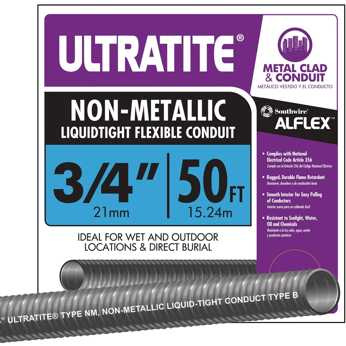 Professional Southwire 3 4 In. x 50 Ft. Flexible Non-Metallic Liquid Tight Conduit World-Class