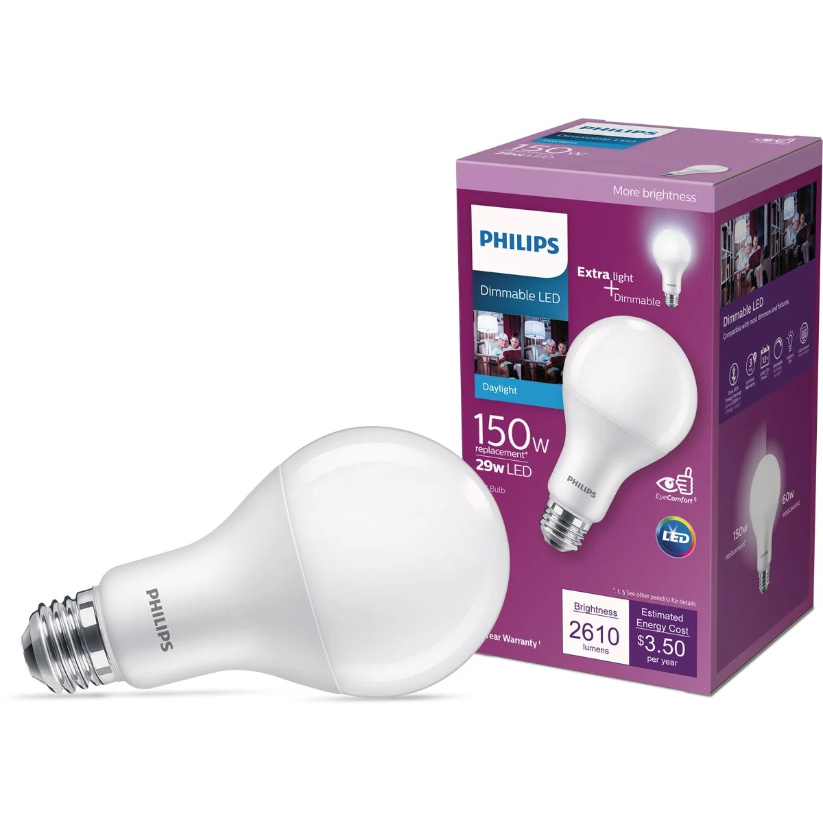 Enhanced Philips 150W Equivalent Daylight A21 Medium Dimmable LED Light Bulb Exceptional