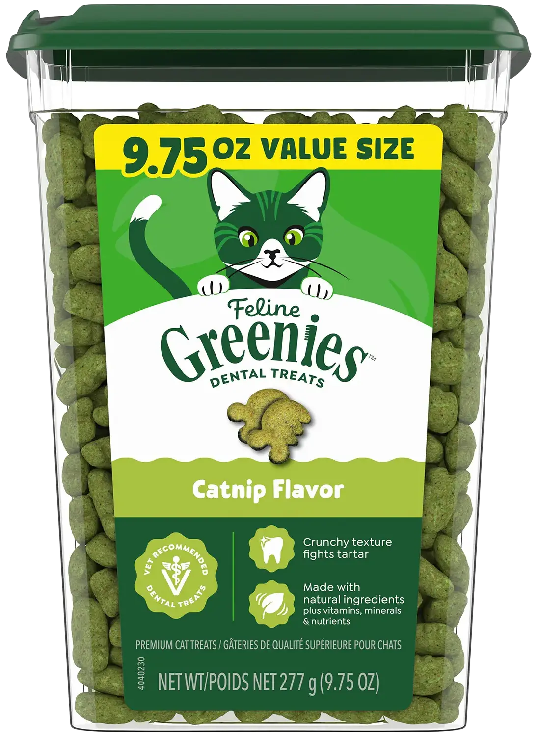 Responsible Greenies Feline Catnip Adult Cat Dental Treats 9.75-oz Long-Lasting