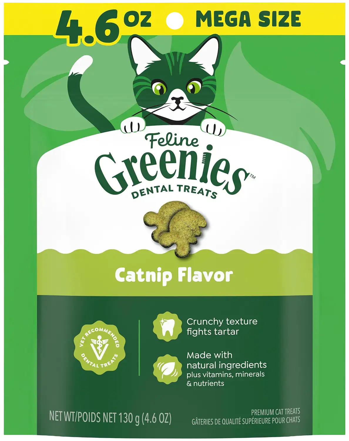 Expertly Made Greenies Feline Catnip Adult Cat Dental Treats 4.6-oz Reliable