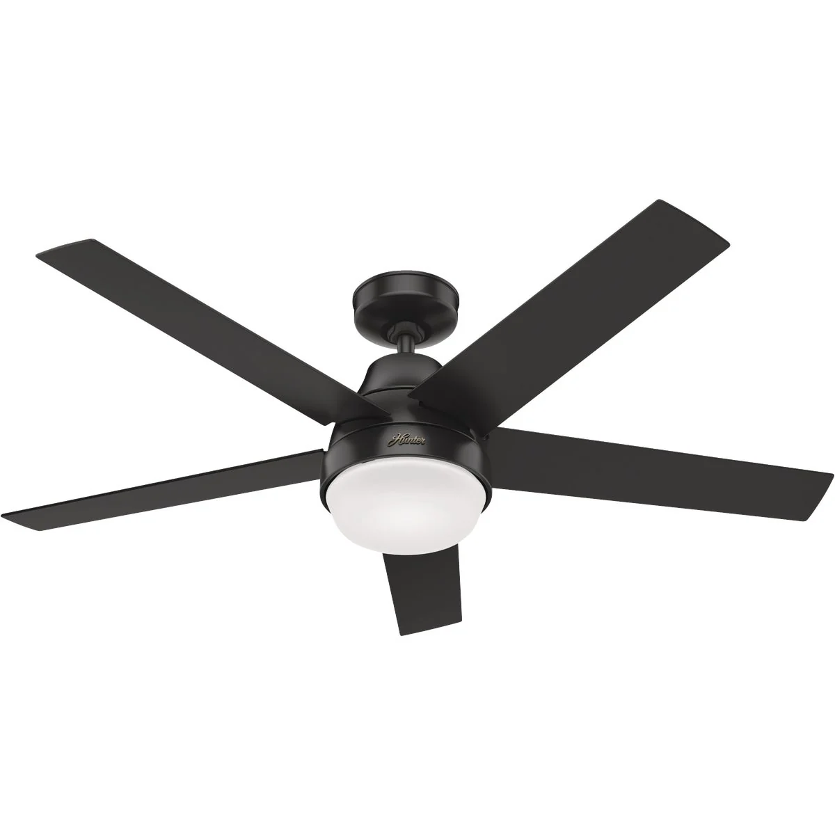 Carefully Designed Hunter Aerodyne 52 In. Matte Black Smart Ceiling Fan with LED Light Kit and Handheld Remote Control Effective
