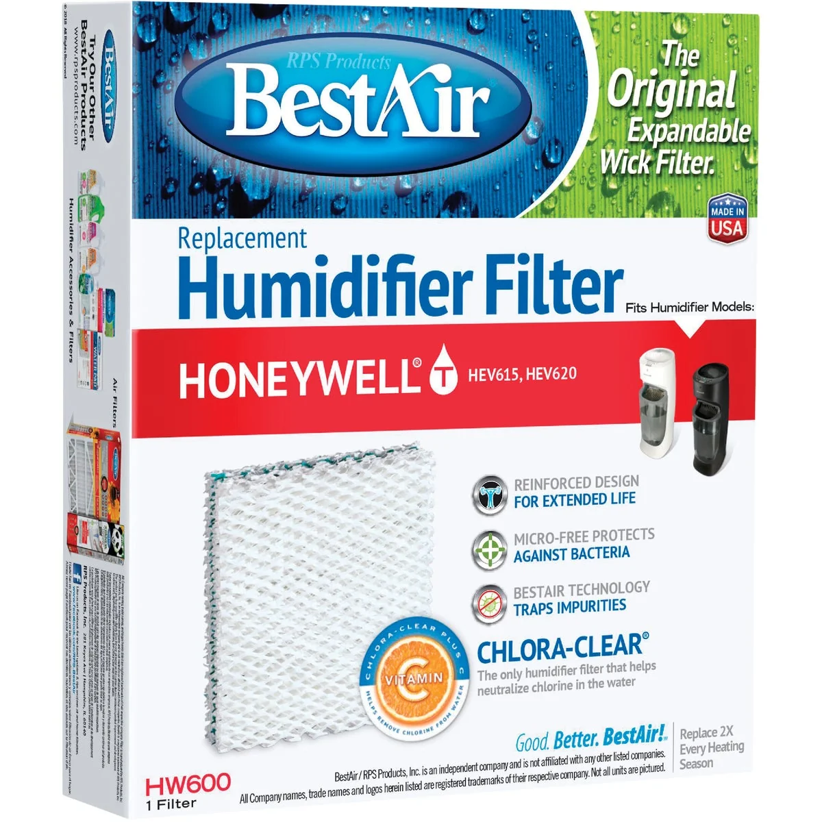 Practical Air Extended Life PDQ-3 Humidifier Wick Filter Solid