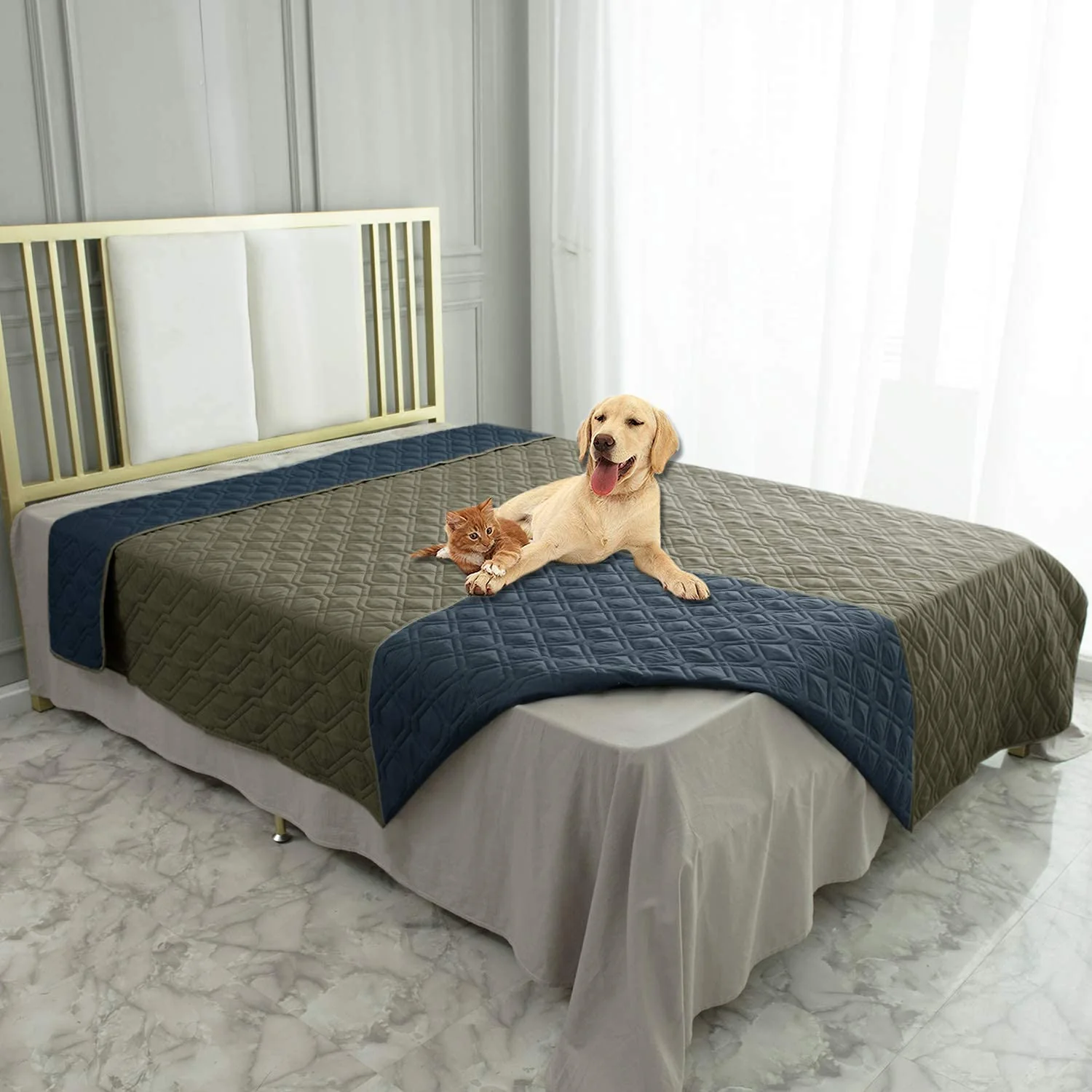 Consistent Ameritex Waterproof Dog Bed Cover – Reversible Machine Washable Furniture Protector Responsible