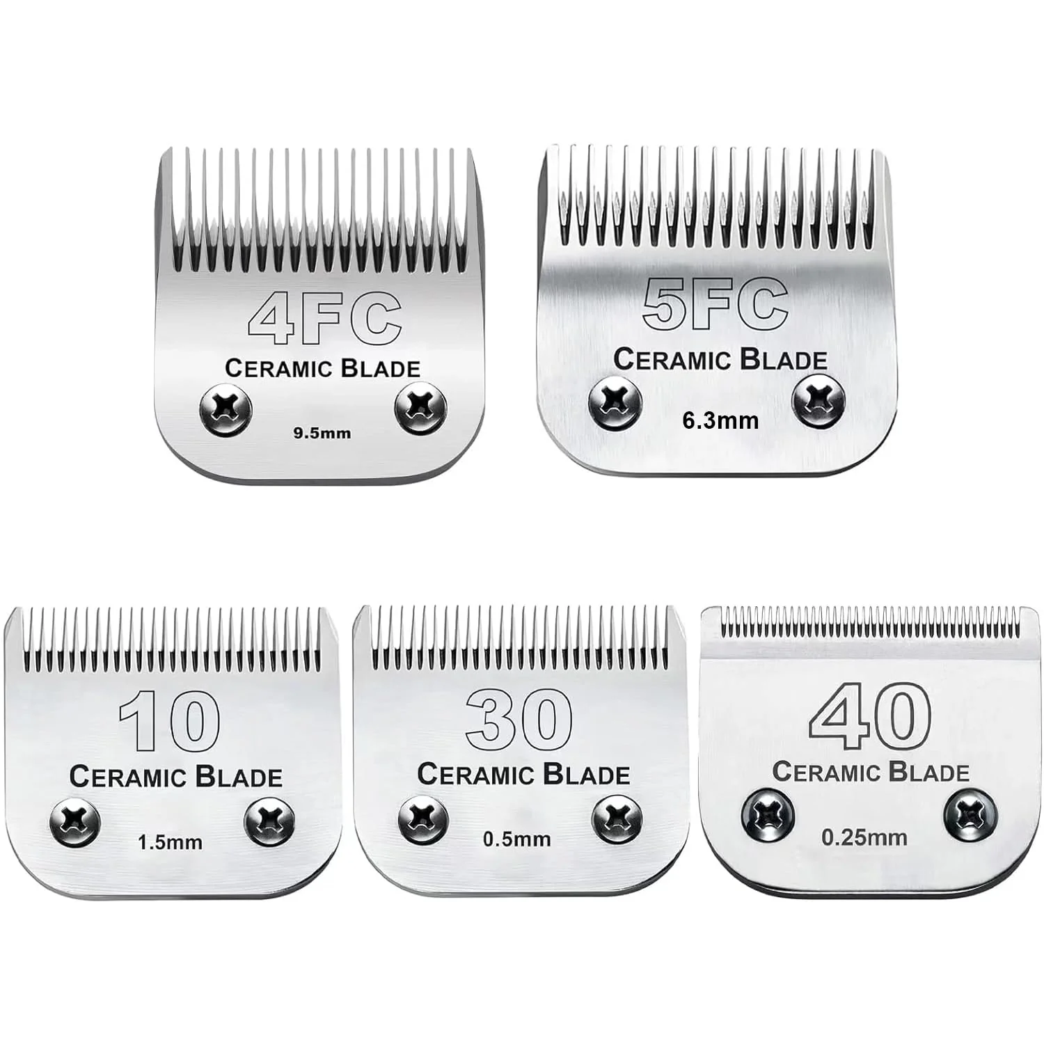 Efficient Audoc 5-Piece Dog Grooming Blades – Ceramic Stainless Fits Andis Oster Wahl Excellent