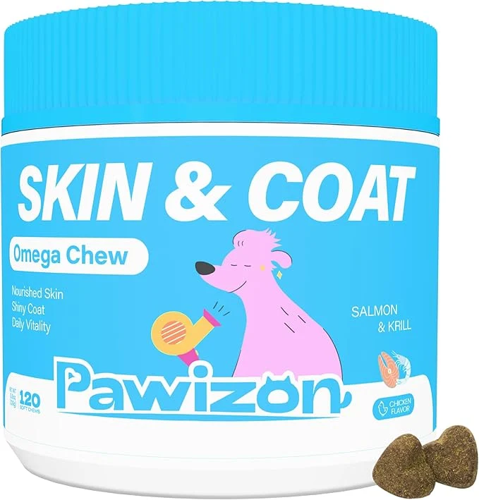 Pure Omega 3 for Dogs –Skin Coat Supplement – Omega Rich Salmon Oil Krill Oil Fish Oil – DHA EPA for Itchy Skin Relief Shiny Coat Shedding Allergy Support – 120 Soft ChewsAbout ThisOverview Practical