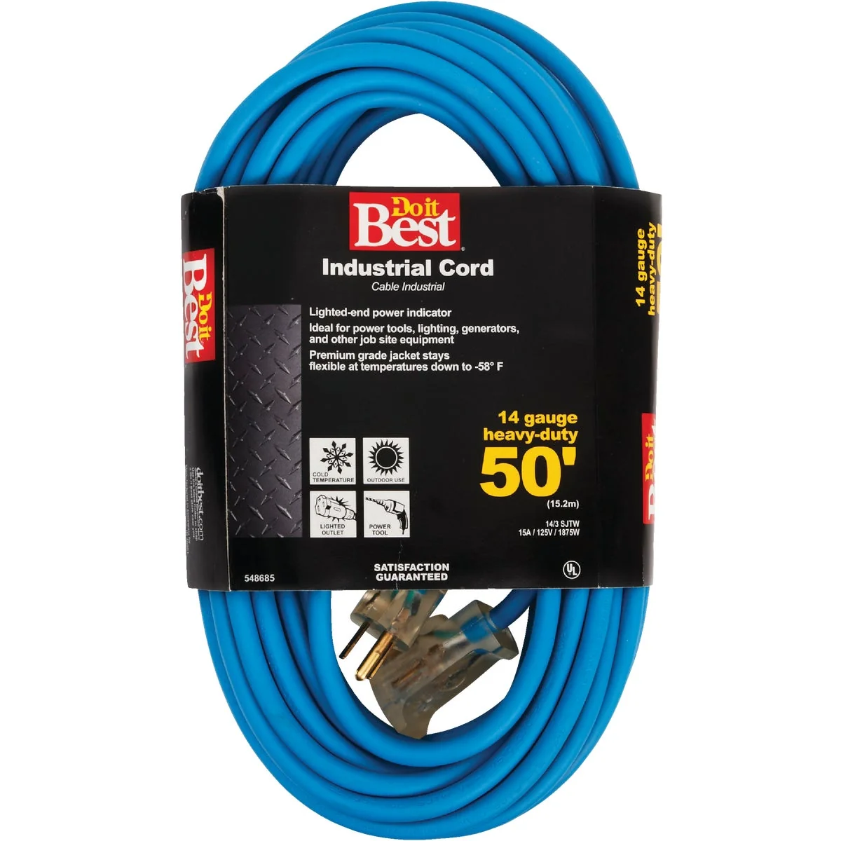Professional Do it 50 Ft. 14 3 Industrial Outdoor Extension Cord Powerful