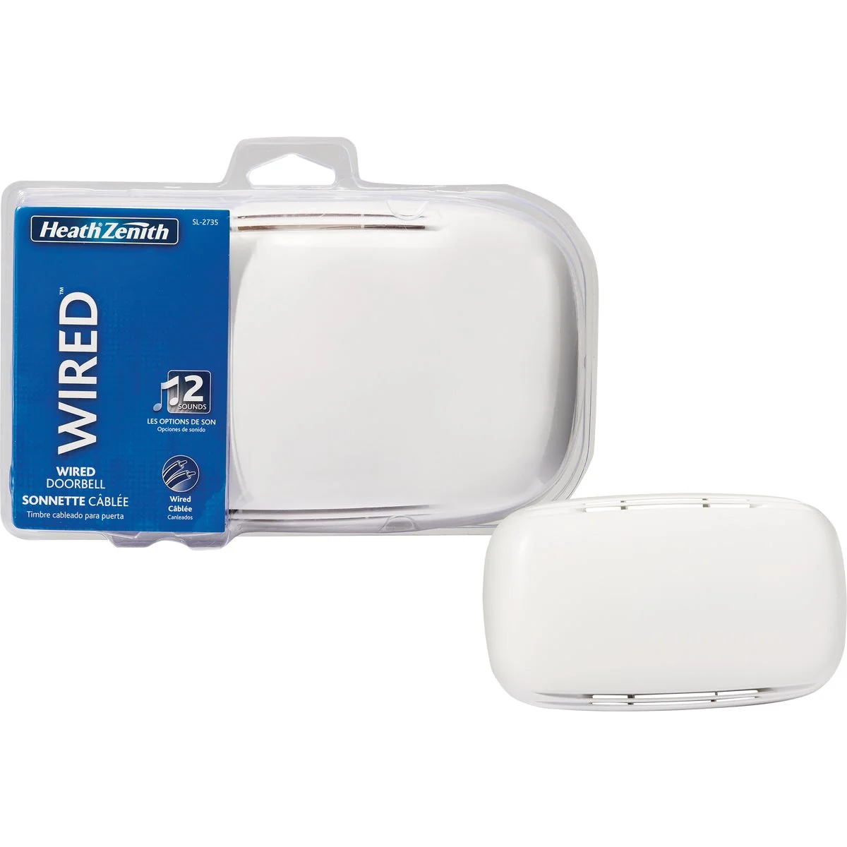Practical Heath Zenith White Plastic Wired Door Chime Traditional