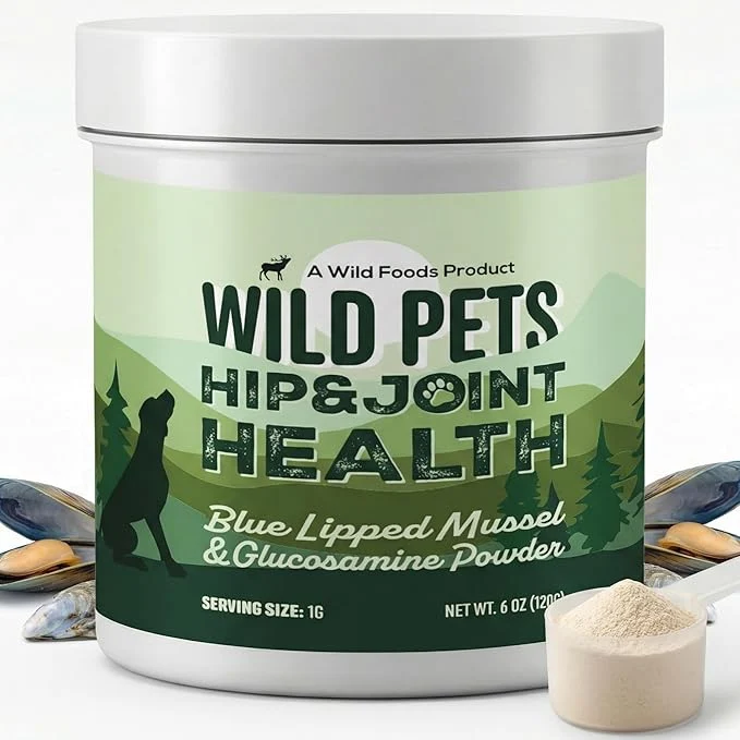 Traditional Wild Pets Blue Lipped Mussel Glucosamine – Dual-Action Dog Hip Joint Supplement – 500mg Mussel 500mg Glucosamine per Scoop – 6oz 120 Servings – Higher Protein Than Green lipped Mussels for DogsAbout This Luxury