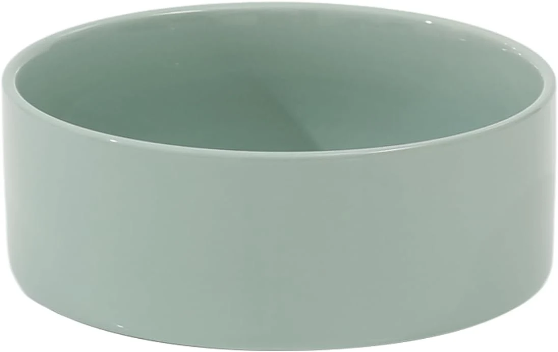 Smooth Ceramic 8.2inch Dog Bowl for Large-Breed Dogs Anti-Slip and Weighted Pet Food and Water Bowl Single Bowl – Light Green Reusable