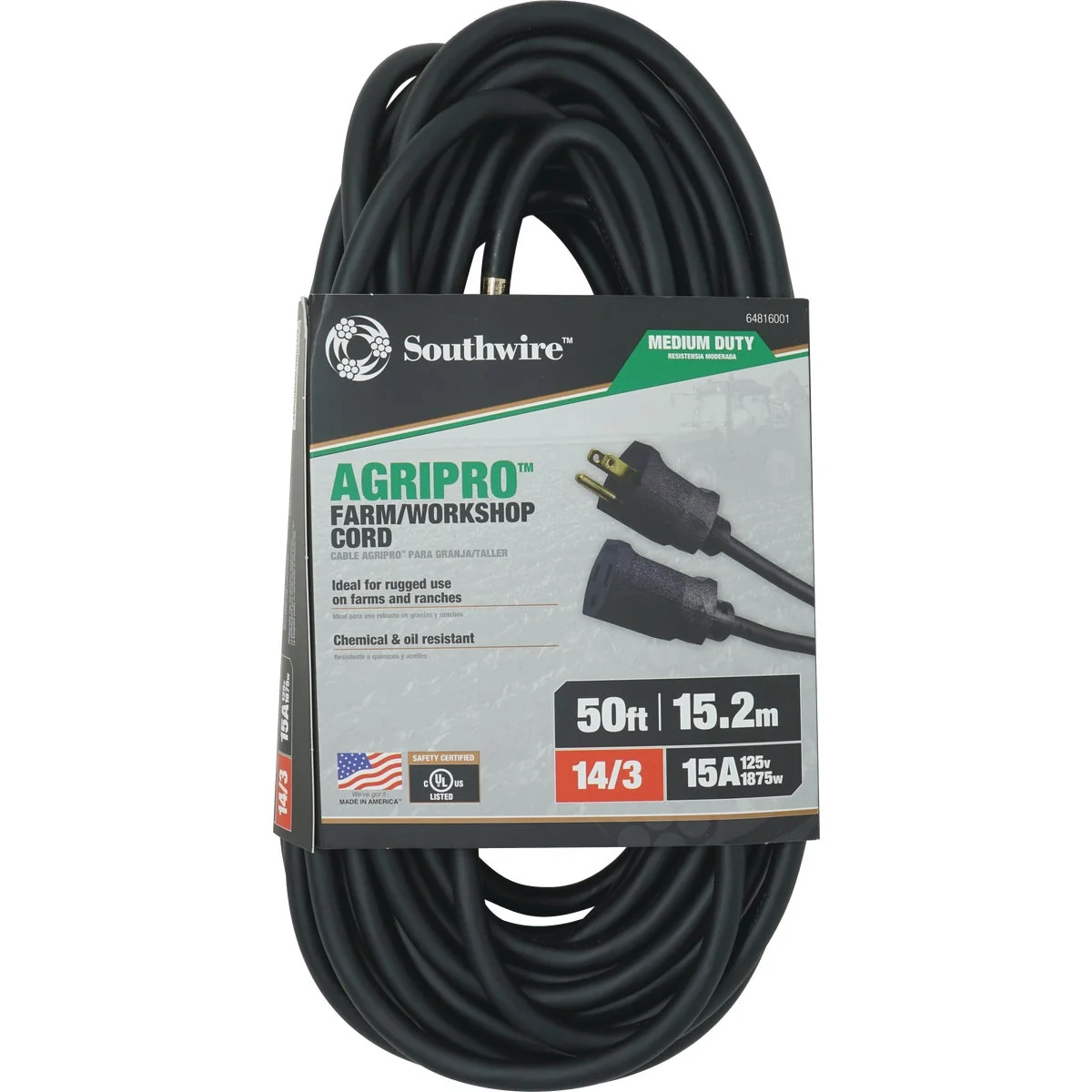 Superior Southwire AgriPro 50 Ft. 14 3 Medium-Duty Farm Extension Cord Exclusive