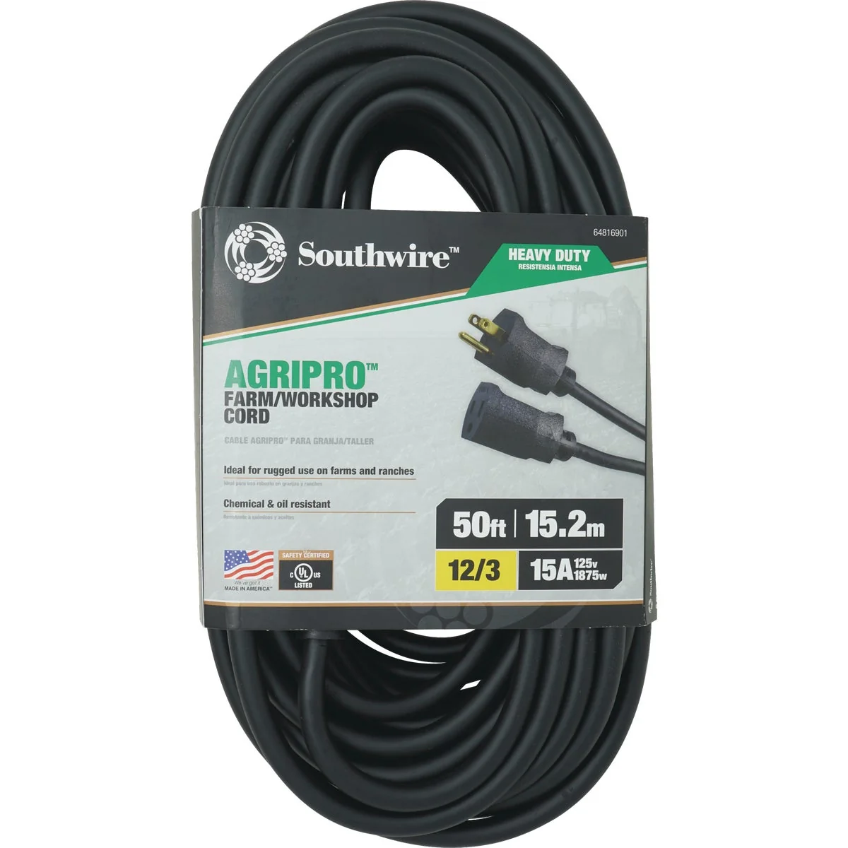 Original Design Southwire AgriPro 50 Ft. 12 3 Heavy-Duty Farm Extension Cord Quality