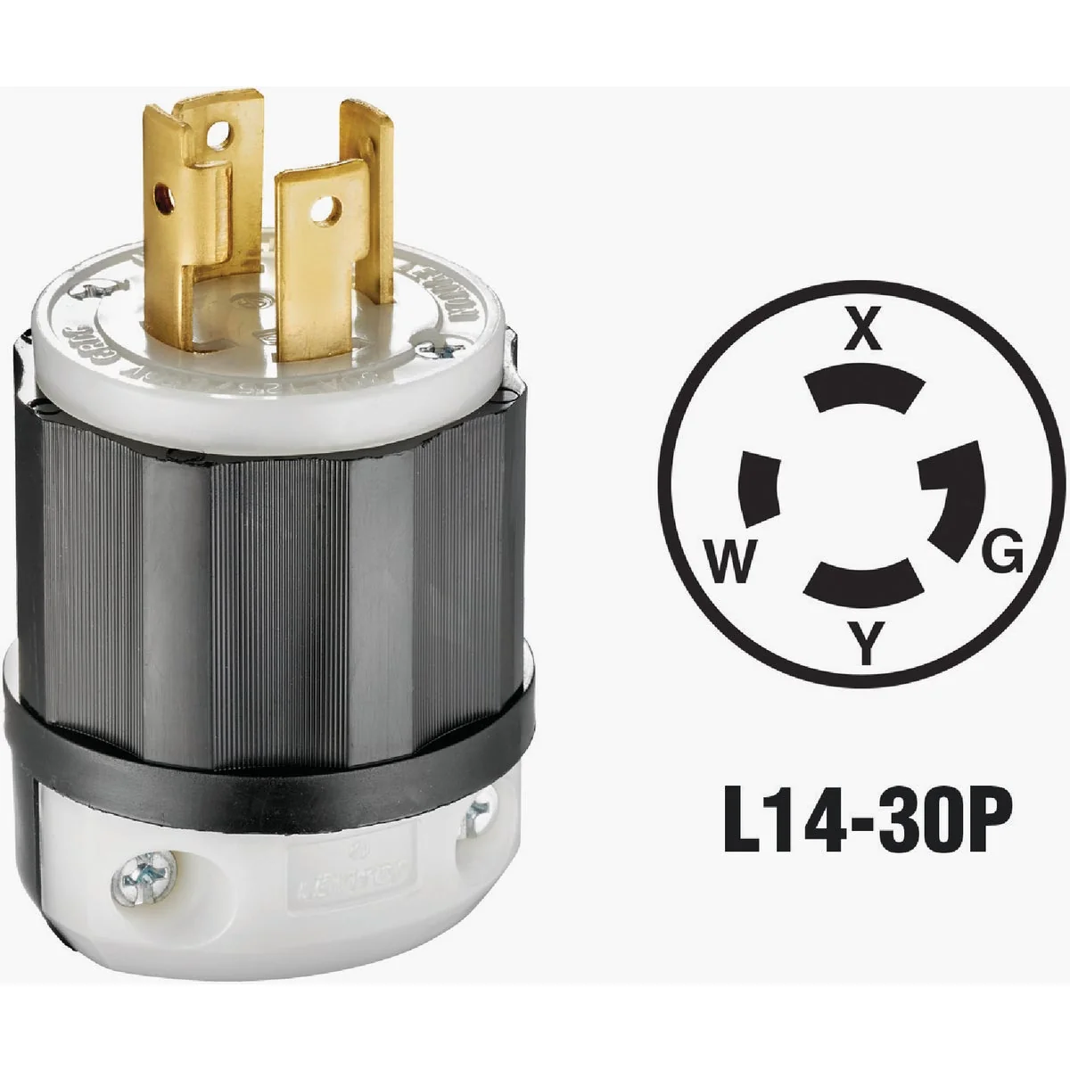 Convenient Leviton 30A 125V 250V 4-Wire 3-Pole Industrial Grade Locking Cord Plug Easy-to-Use