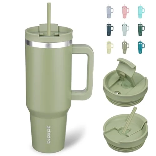 Premium 40 oz Insulated Tumbler with Handle Straw High-Performance