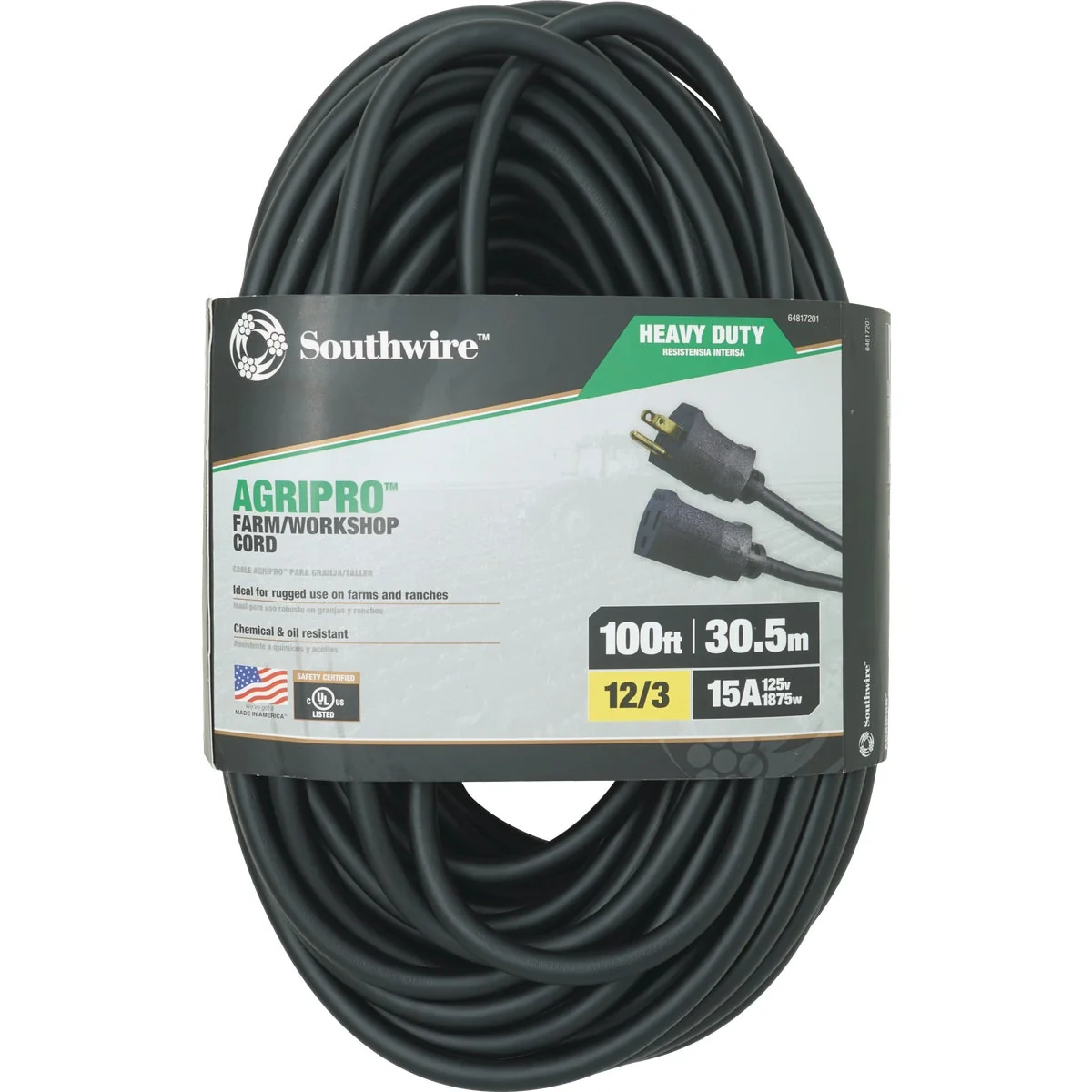 Functional Southwire AgriPro 100 Ft. 12 3 Heavy-Duty Farm Extension Cord Classic