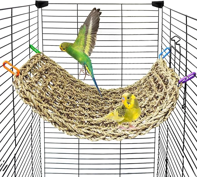 Clean Bird Seagrass Mat 16 × 7 Parrot Natural Grass Woven Net Hammock Parakeet Reliable