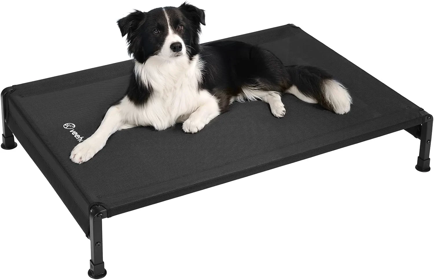 Classic Veehoo Cooling Outdoor Dog Bed Heavy Duty d Pet Bed with Washable Breathable Teslin Mesh Non-Slip Silicon Feet Dog Cot Bed with Support Hem 41 x 27 Black CWC2433 Fine Crafted