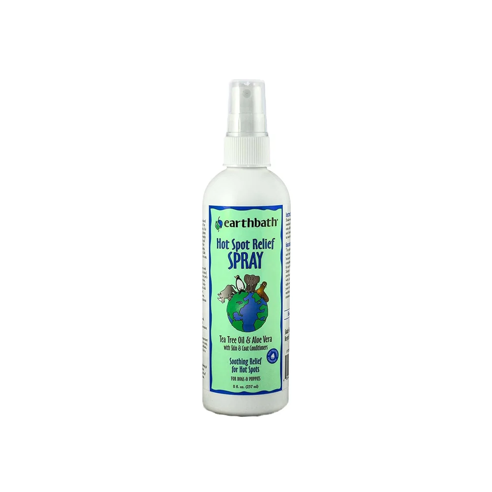 Smart Earthbath Hot Spot Relief Tea Tree Oil Aloe Vera Spray for Dogs 8-oz Recyclable