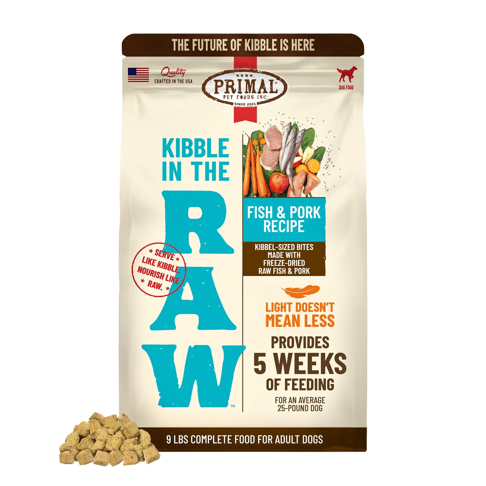 Long-Lasting Primal Pet Foods Kibble in The Raw ze-Dried Dog Food – Fish Pork Scoop Serve 9 lb Easy-to-Use