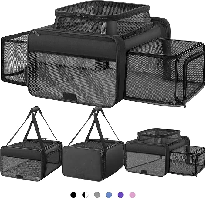 Authentic Top and 2 Sides Expandable Cat Carrier 18×13.5×9.5 TSA Airline Dog Fast