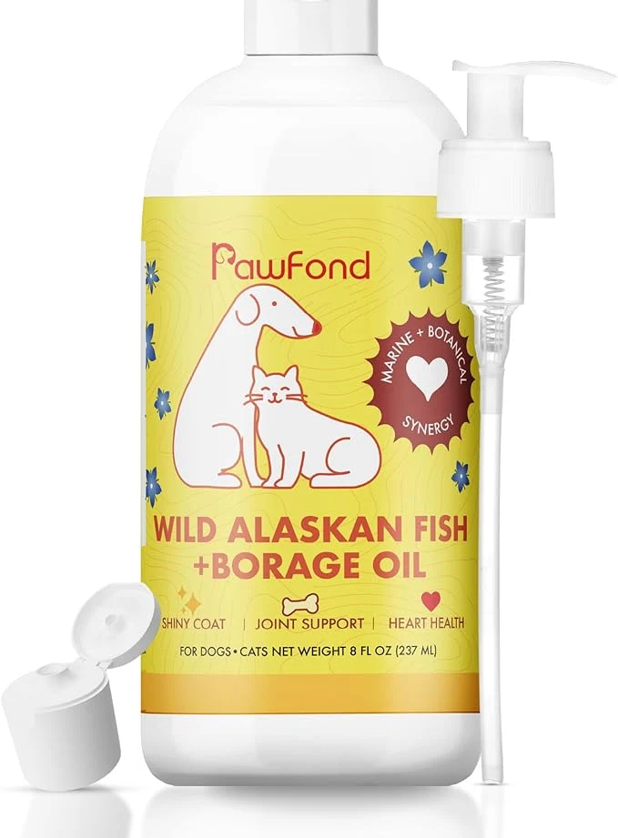 Expertly Made Wild Alaskan Pollock Salmon Oil for Dogs Cats – Omega 3 EPA DHA Fi Prestigious