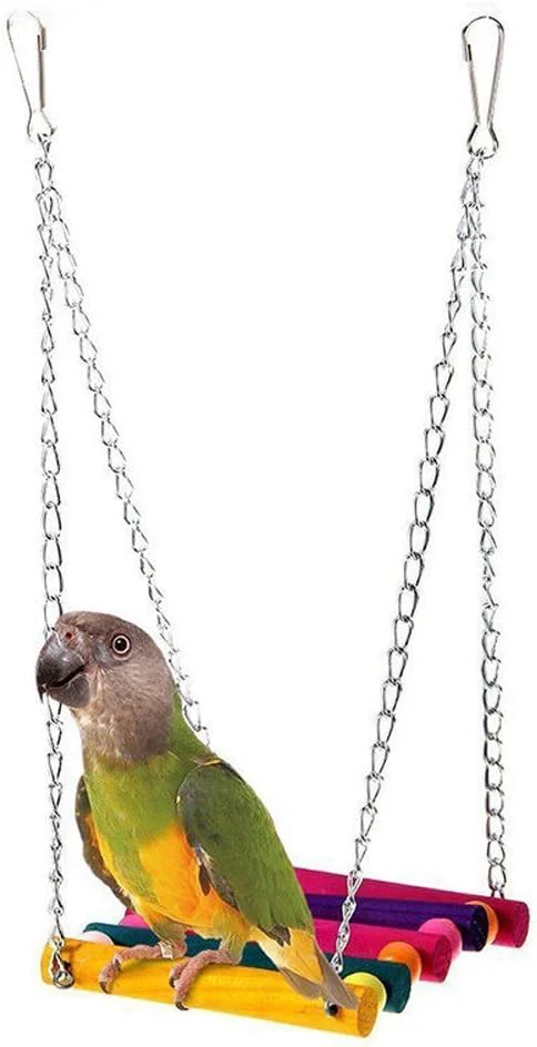 Green Vktech® 5pcs Pet Bird Parrot Parakeet Budgie Cockatiel Cage Hammock Swing Toy Stylish