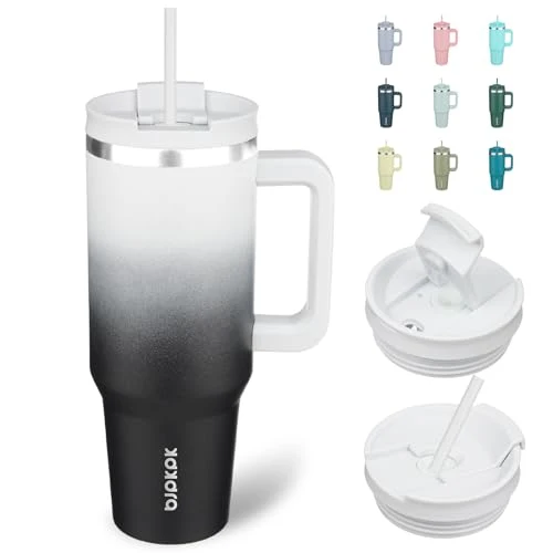 Crafted 40 oz Insulated Tumbler with Handle Straw Elite