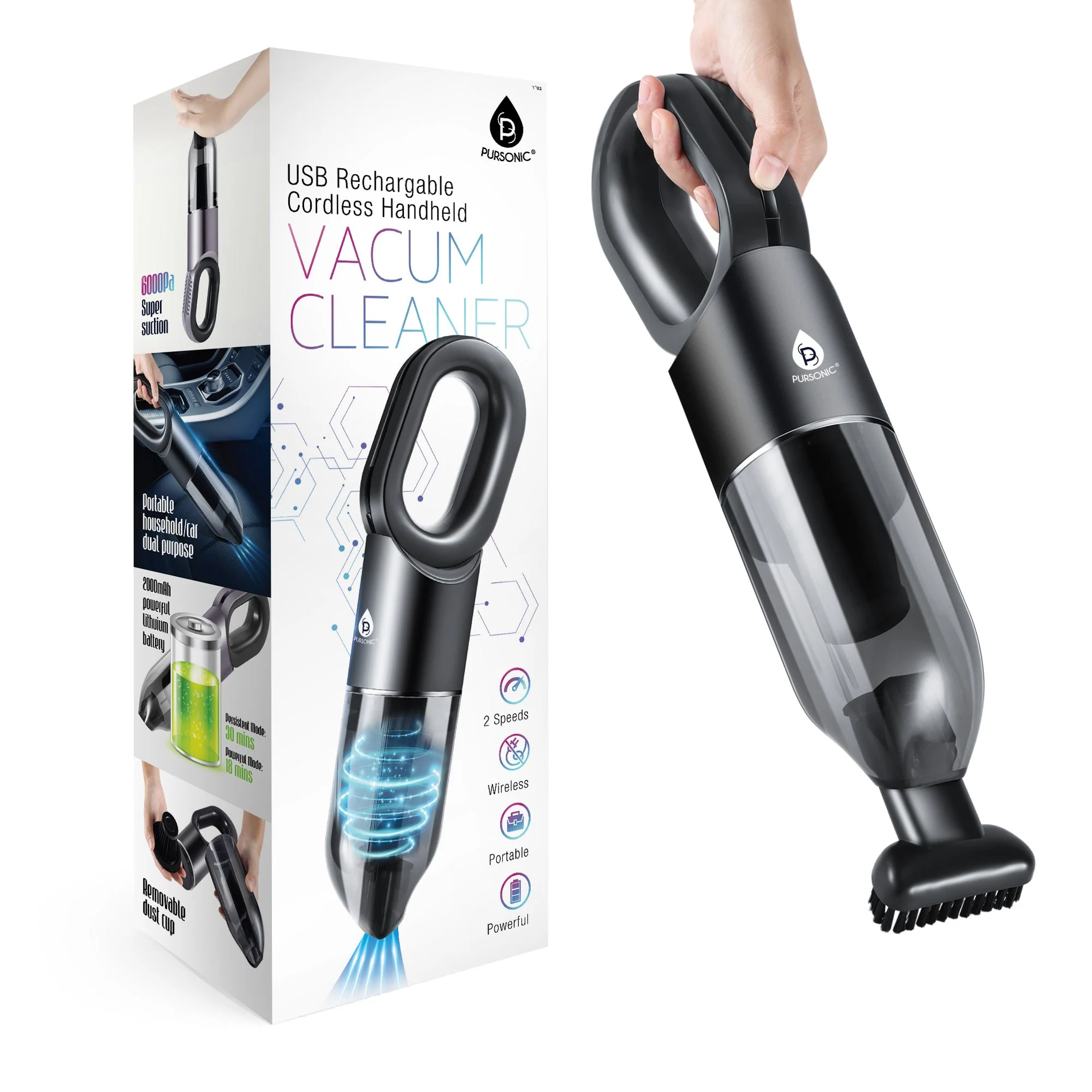 Organic USB RECHARGEABLE CORDLESS HANDHELDS VACUUM CLEANER High-Quality
